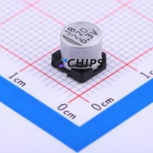 ตัวเก็บประจุอิเล็กโทรไลต์อะลูมิเนียมแบบ SMD รุ่น VE-221M0JTR-0606, ขนาด D6.3xL5.7 มม. 220uF 20% 6.3V 6.3 มม. - Product Image 1