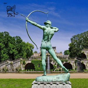 Sculpture de <span class=keywords><strong>sportif</strong></span> archer en bronze grandeur nature, nu, de style grec antique, célèbre, pour jardin, BLVE Outdoor - Product Image 1