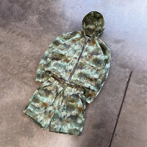 Conjunto Deportivo Personalizado con Cremallera para <span class=keywords><strong>Hombre</strong></span>, Conjunto de Jogging de Algodón, Chaqueta con Cremallera Resistente a Desgarros con Estampado de Camuflaje y Pantalones Cortos, Traje Deportivo Unisex - Product Image 1