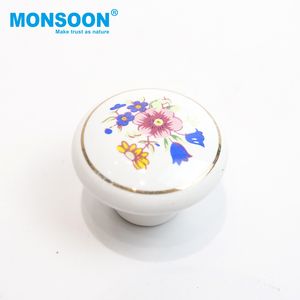 Pomo de Cajón Decorativo Clásico de Lujo, Tiradores Redondos de Cerámica para Muebles de Cocina, Manijas de Gabinete con Forma de Hongo - Product Image 1