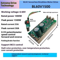 60V1500W Bldc Regulador de velocidad de placa de controlador de Motor sin escobillas de CC trifásico no inductivo de alta potencia para redes de comunicación