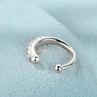 Anneaux de Nez Tendance en Cuivre Miniature Incrustés de Zircons pour Femme, Bijoux de Faux Piercing Nasal Ouvert Exquis à la Finition Délicate