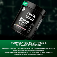 Polvo de BCAA con Certificación Halal de Marca Privada, Bebida para la Recuperación Muscular Post-Entrenamiento para Adultos, 10-19 g de Proteína, 593 g Sin Azúcar, Sin Ingredientes Artificiales