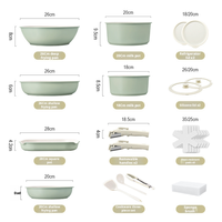 Ensemble de casseroles en aluminium antiadhésif avec poignée amovible, casseroles et poêles empilables, universel pour cuisinière à gaz et four à induction
