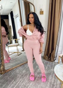 BR6435 Traje de Dos Piezas Deportivo Casual de Moda sin Cuello para <span class=keywords><strong>Mujer</strong></span>, Mangas Largas, Cierre de Cremallera, Color Sólido, Primavera Otoño - Product Image 6