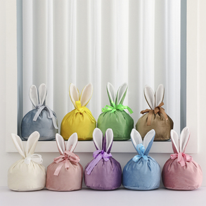Sacchetti Regalo per Sublimazione all'Ingrosso, Sacchetti con Coulisse a Orecchie di Coniglio, Sacchetti in Velluto a Forma di Coniglio Pasquale, <span class=keywords><strong>Bomboniere</strong></span> e Regali per Feste - Product Image 1