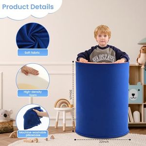 Chaise sensorielle tunnel en mousse personnalisée 30x22 pouces, siège compressible doux et lavable pour enfants - Product Image 1
