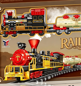 Tren de Vapor Clásico a Control Remoto - Juguete de Rieles DIY con Humo de Agua Realista y Luz, Caja Grande de 46-58CM, Regalo de Navidad - Product Image 1