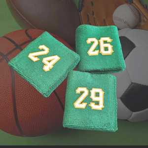 Bandeaux de transpiration en coton brodés sur mesure pour le cyclisme, bande de soutien pour le poignet en tissu éponge arc-en-ciel, protection pour le tennis, la gym, l'entraînement - Product Image 1