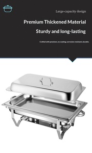 Juego de Buffet con Calentador de Alimentos de Acero Inoxidable, Soporte Completo para Catering y Fiestas - Product Image 2
