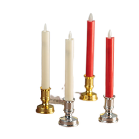 Grosir tinggi 25cm lilin asli gading berkedip LED lilin lancip murni organik lilin lebah tangan Dip lilin Votive lilin tanpa api