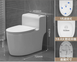 Inodoro de Cerámica con Descarga Lenta y Silenciosa para Dormitorio, Baño Adjunto, WC - Product Image 4