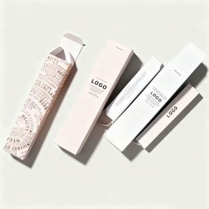 Factory Custom Gold Foil <b>Small</b> White Cardstock <b>Box</b> Slim Rectangle Paper <b>Packaging</b> for Lipstick and Makeup Brushes - Product Image 2