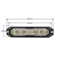 Feu de signalisation d'urgence à montage en surface, fonction mémoire flash synchronisée, 6 LED 3W, ambre/blanc, lampe de grille pour flotte commerciale