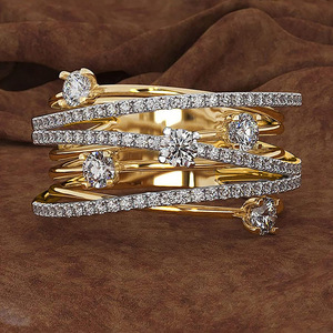 Anello a stella scintillante per donna, elegante gioiello da dito alla moda - Product Image 1