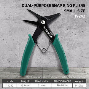 Alicates de doble propósito para anillos de retención, multifuncionales, para sujeción interna/externa, desmontaje de resortes, bricolaje, acero al carbono - Product Image 2