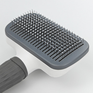 Pet <b>Button</b> Comb Gray Self Cleaning Grooming Tool for <b>Dogs</b> Cats Hair Care - Product Image 2