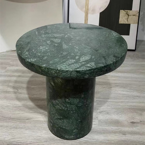Piccoli mobili 7 forma tavolino laterale in <span class=keywords><strong>marmo</strong></span> verde indiano sgabello laterale moderno <span class=keywords><strong>effetto</strong></span> pietra tavolino contemporaneo - Product Image 2