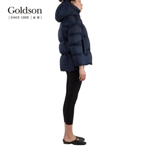 Bomber da <span class=keywords><strong>donna</strong></span> lungo stile europeo per l'inverno freddo impermeabile con imbottitura in Nylon/poliestere tasca decorativa - Product Image 3