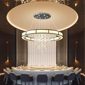 Modern Minimalist Round LED Chandelier Warm <b>Light</b> <b>Ceiling</b> <b>Light</b> For Living Room And Dining Room - Product Image 2