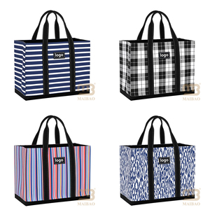 Sacos De Mercearia Reutilizáveis Dobráveis Sacola Utilitária Bulk Grande Dobrável Dobrável Carrinho De Compras Mantimentos Totes De Armazenamento Heavy Duty - Product Image 2