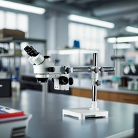 ZM-2TP1 7X-45X Trinocular Boom Stand Stereo Microscope,105mm Working Distance