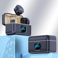 Kabelloses Lavalier-Mikrofon mit Digitalanzeige und Ladecase, Omnidirektionales Geräuschunterdrückendes Mini-Mikrofon für Live-Streaming