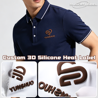 Étiquette de transfert thermique 3D en silicone, logo personnalisé, patch en caoutchouc en relief, étiquette de vêtement pour marque de vêtements de sport, vente en gros