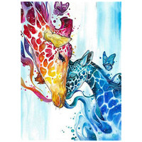 Kit de Peinture Diamant 5D Moderne Girafe Animal en Gros, 30x40CM, Décoration Salon