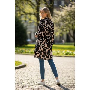 Robe chemise longue en viscose pour femmes grandes tailles, imprimé feuilles noires, style décontracté, usage quotidien, fabriquée en Turquie, vente en gros - Product Image 2