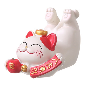 Heqing Lucky Cat Phone <b>Stand</b> Resin Craft <b>Desktop</b> Decor Gift For Home Office Decoration - Product Image 5