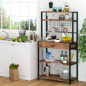 Armoire de rangement Vintage de cuisine bon marché, 5 couches de rangement en bois, Rack de boulangerie, Rack de <span class=keywords><strong>micro</strong></span>-ondes, étagère de cuisine - Product Image 3