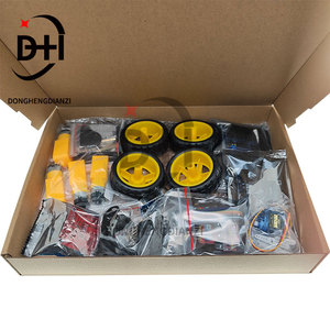 Kit de voiture électronique intelligente 4x4, châssis de voiture robot intelligente avec encodeur de vitesse et boîtier de batterie, kit DIY pour carte Arduino R3 - Product Image 4