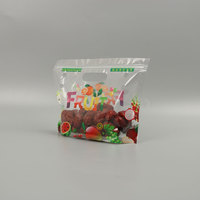 Verpakkingstas voor fruit en groenten met aangepast logo, houdt vers, plastic zak met ritssluiting en ventilatiegaten voor veilige voedselopslag