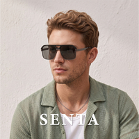 Lunettes de soleil métalliques SENTA de haute qualité à double pont, personnalisables avec logo OEM, pour femmes et hommes
