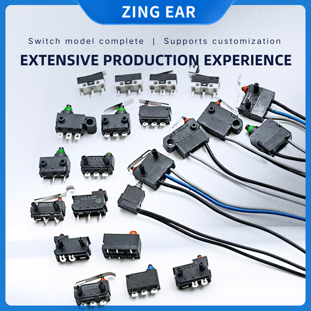 Electrical IP67 Wire Lever Roller SPST SPDT Rubber Button Mini Waterproof Detector Snap Action Limit Micro Switch Microswitch