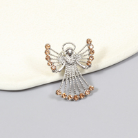 Épingles à revers en alliage de zinc en forme d'ailes d'ange, broches en cristal doré, échantillon gratuit, vente en gros d'usine, pas cher