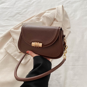 Nuevo Bolso pequeño Retro para mujer, bolso de axila con cadena para mujer, nuevo bolso de hombro tipo bandolera de Color sólido 2024 - Product Image 5