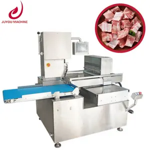Sabuk konveyor penggunaan rumah otomatis Pricelist komersial gergaji tulang ayam masak kecil mesin pemotong irisan tulang daging