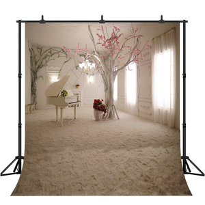 Toile de <span class=keywords><strong>fond</strong></span> pour photographie de mariage, intérieur, piano <span class=keywords><strong>blanc</strong></span> et rideaux longs, toile de <span class=keywords><strong>fond</strong></span> florale, arrière-plan romantique pour photos de mariage - Product Image 1