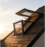 Fenêtre de toit escamotable moderne et améliorée en alliage d'aluminium, étanche, transforme les greniers, les mansardes et les balcons en espaces ventilés