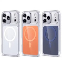 Coque arrière transparente dégradée compatible avec toutes les séries d'iPhone, cadre de caméra en métal 100 % protection des pixels, anti-chute