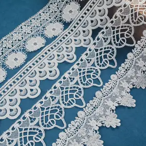 Garniture de dentelle de Polyester de dentelle de broderie de haute qualité pour la décoration d'accessoires de vêtement dentelle guipure