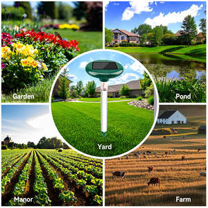 เครื่องไล่แมลงพลังงานแสงอาทิตย์อัลตร้าโซนิคกันน้ำใช้กลางแจ้งสำหรับสวนตัวตุ่นนกงู - Product Image 4