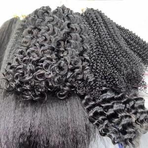 Trenzas de Cabello Humano Virgen 100% para Crochet |   Cabello Liso/Ondulado Profundo/Rizado Afro/Cabello Rizado Italiano |   Extensiones de Cabello Pre-Enlazadas con Estilo Protector - Product Image 2