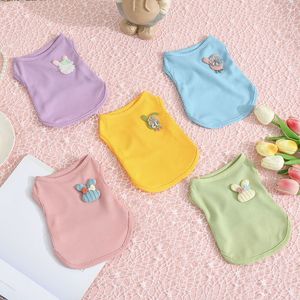 Chalecos transpirables de verano para mascotas con diseño de gofres en colores macaron, ropa linda para gatos y perros - Product Image 2