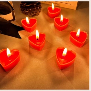 Heart Shape Tea Light <b>Candles</b> Pack of 10 Decorative Wax <b>Candles</b> for Home Decor Wedding Party Romantic <b>Gift</b> and Events - Product Image 3
