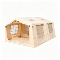 Tentes de camping gonflables à montage instantané, style Ridge, pour 6 à 8 personnes, deux chambres, en coton TC, avec fond en PVC imperméable 3000 mm+, en promotion