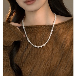 Exquisite Women's Autumn Winter <b>Necklace</b> with Fashionable Pig Nose Design Natural Freshwater Real Pearl Niche Temperament - Product Image 1