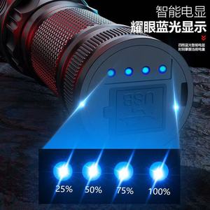 Aluminum Alloy <b>Flashlight</b> Led Rechargeable Zoomable Dimmable Outdoor <b>Torch</b> With Usb Cable - Product Image 2